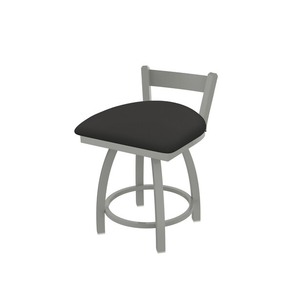18" Low Back Swivel Vanity Stool, Nickel Finish, Canter Iron Seat